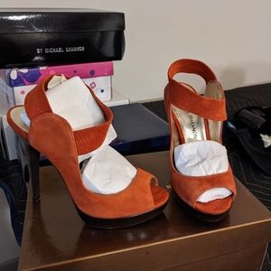 Michael Shannon Orange Suede Heels